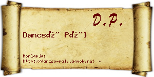 Dancsó Pál névjegykártya