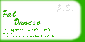 pal dancso business card